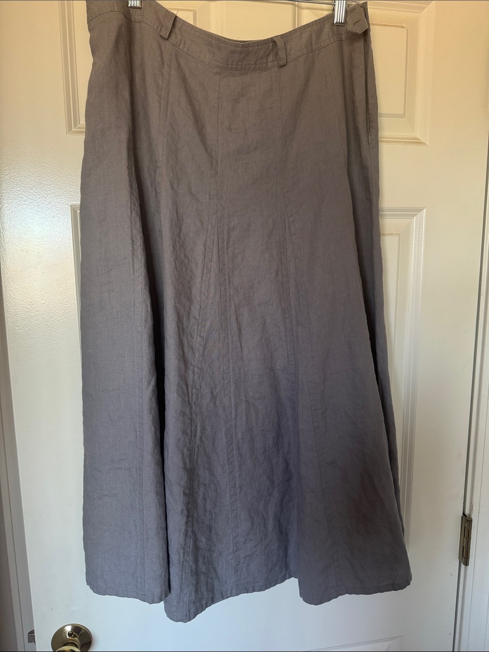 Grace Elements Gray Linen A-Line Maxi Skirt
